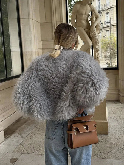 Faux Fur Jackets Women Casual Loose Warm Soft Cardigan Coats Female 2024 Winter Fashion Solid Long Sleeves Outwears Lady