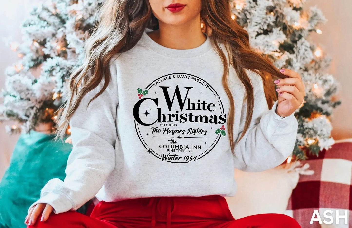 Trendy White Unisex Vintage Classical Crewneck Christmas Hoodie Hoodies-L