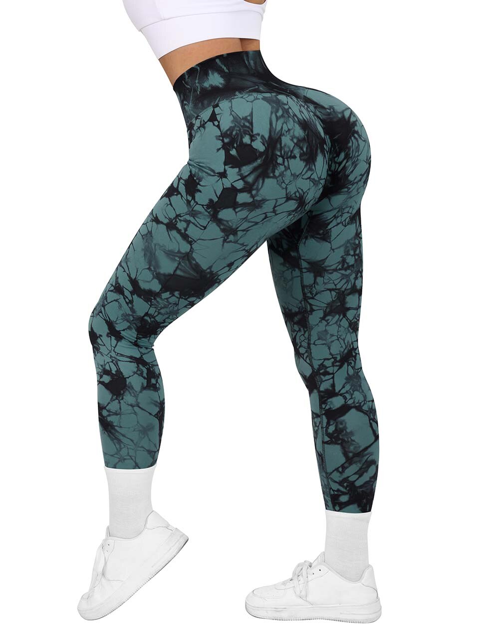 VibeMartini Yoga Leggings For Fitness Women Sport Tights Seamless Scrunch Butt Legging High Waist Sportswear Tie Dye Workout Tights Gym Pant