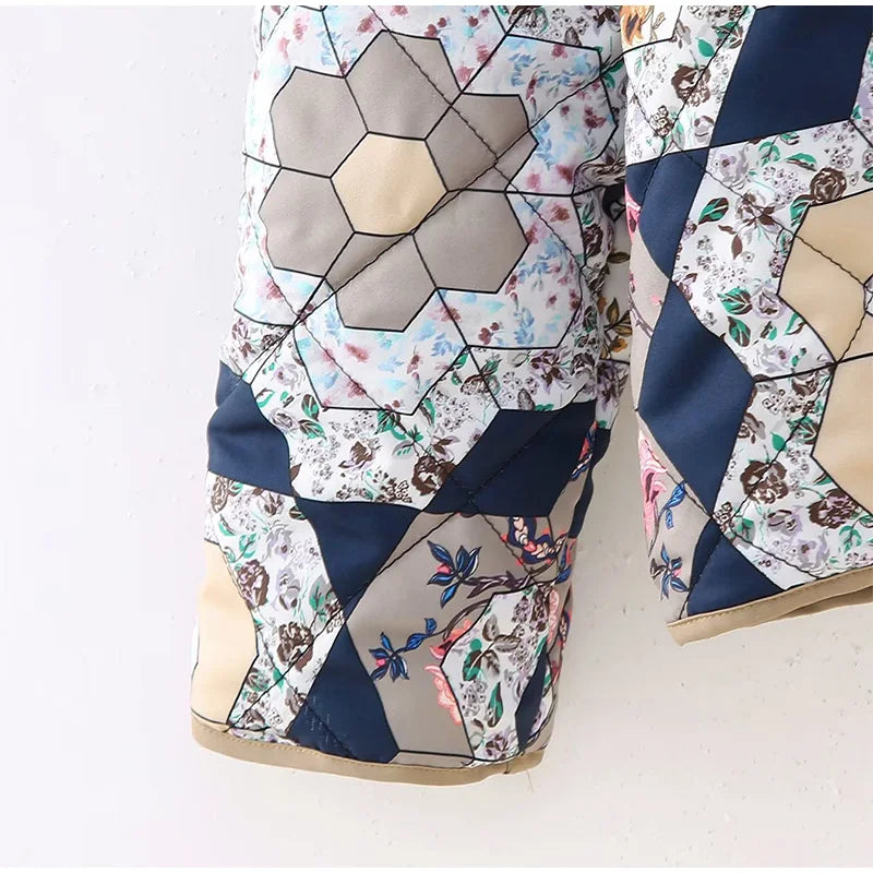 Casual Printed Women's Jacket Cardigan Winter Warm Vintage Women Coat V-neck Long Sleeve Jackets Bohemian Ladies Coats Outerwear