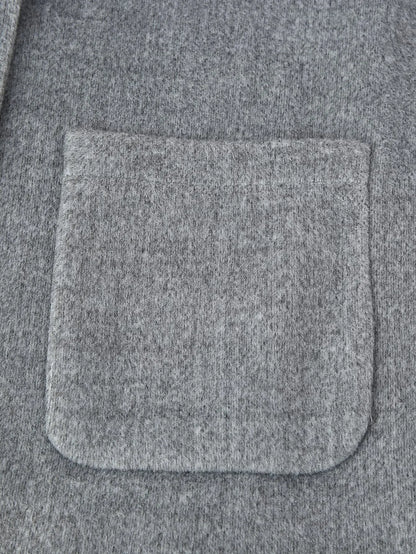 Autumn Female Turn-Down Collar Pocket Single-breasted Coat Women's Fashion Long Sleeves Casual Woolen Blazer Top Mujer