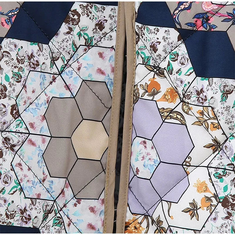 Casual Printed Women's Jacket Cardigan Winter Warm Vintage Women Coat V-neck Long Sleeve Jackets Bohemian Ladies Coats Outerwear