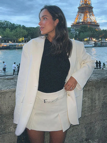 Vintage Leopard Print Woman Blazer Jacket Fashion Lapel Single Breasted Pockets Long Sleeve Coat Lady Fall Office Outerwear