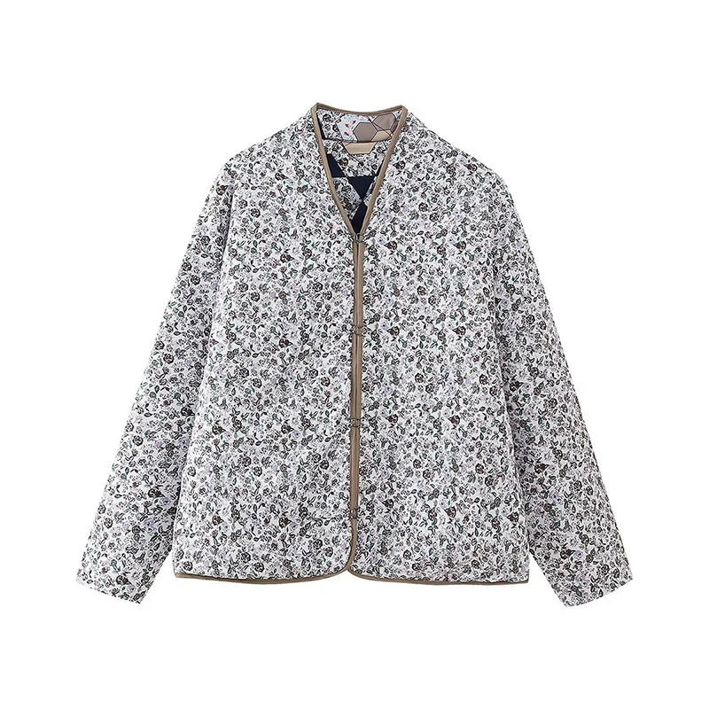 Casual Printed Women's Jacket Cardigan Winter Warm Vintage Women Coat V-neck Long Sleeve Jackets Bohemian Ladies Coats Outerwear