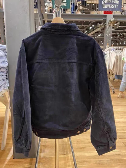 Vintage Loose Pockets Corduroy Jacket Women Autumn Cotton Thick Warm Lapel Zipper Coat Tops Streetwear Vintage Casual Outerwear