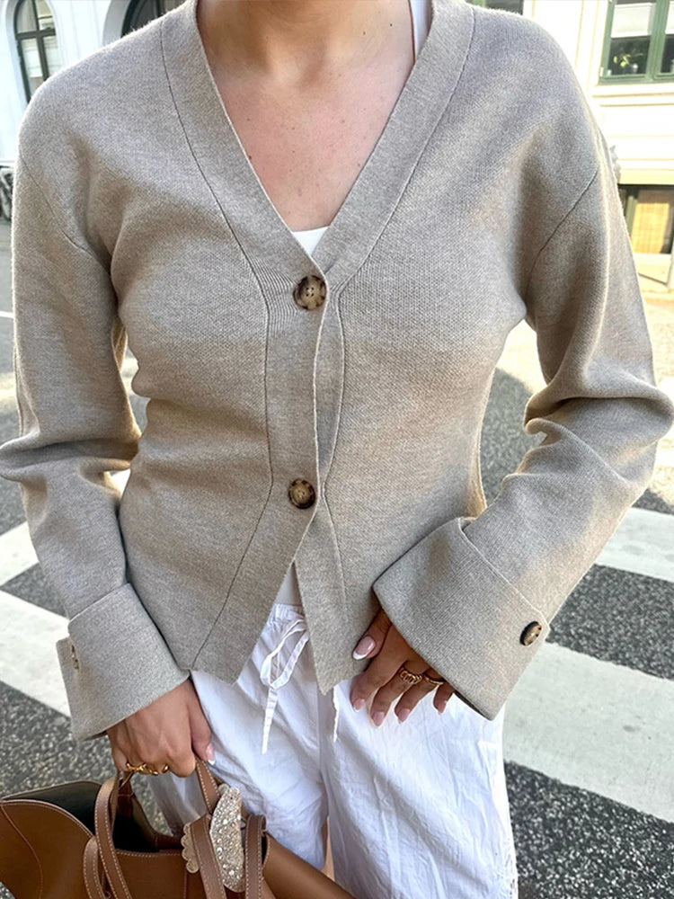 Women 's Cardigan Loose V-neck Knitted Single Breasted Full Sleeve Sweater Female 2025 Autumn Winter Fashion New Lady Knitwears