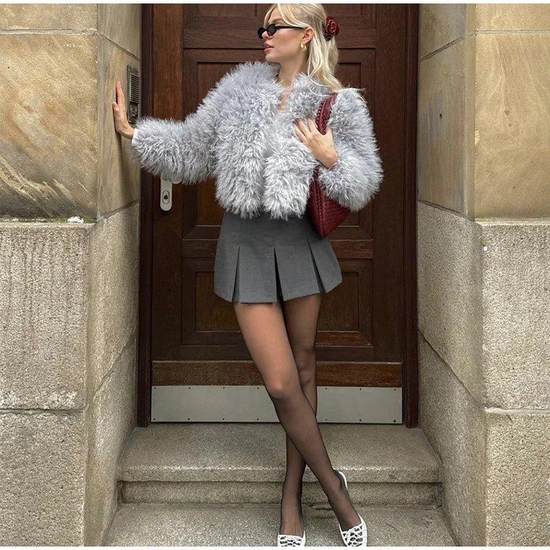 Faux Fur Jackets Women Casual Loose Warm Soft Cardigan Coats Female 2024 Winter Fashion Solid Long Sleeves Outwears Lady