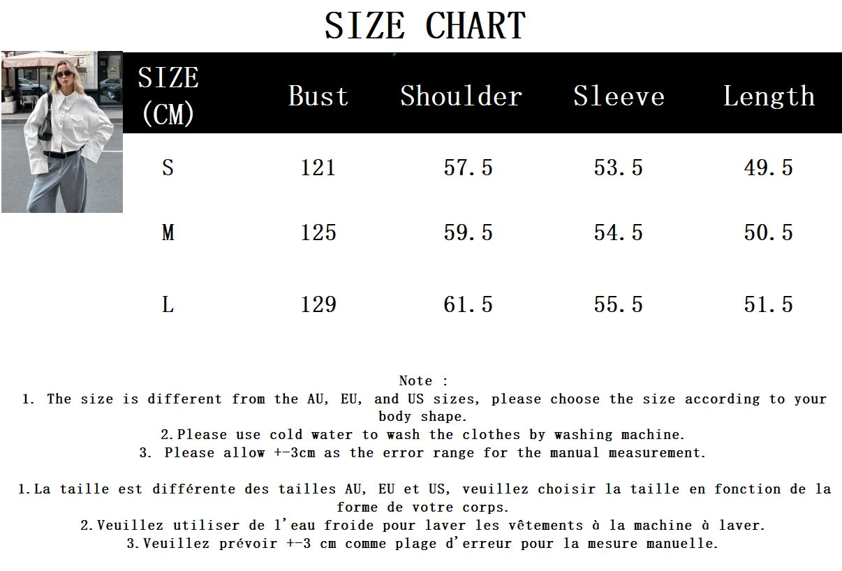 White Shirts For Women Autumn New Single Breasted Long Sleeve Loose Blouse Streetwear Fashion Casual Lapel Collar Blouses