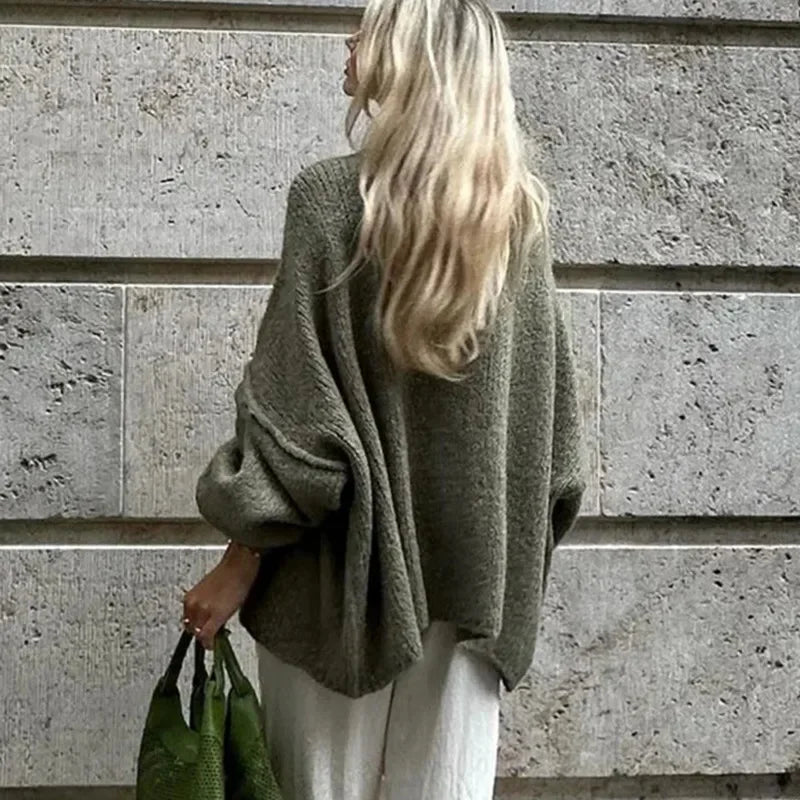 Loose Knitted Sweater Cardigan Women 2024 Autumn Single Breasted O Neck Fashion Top Office Female Casual Coat Female Outfit Top