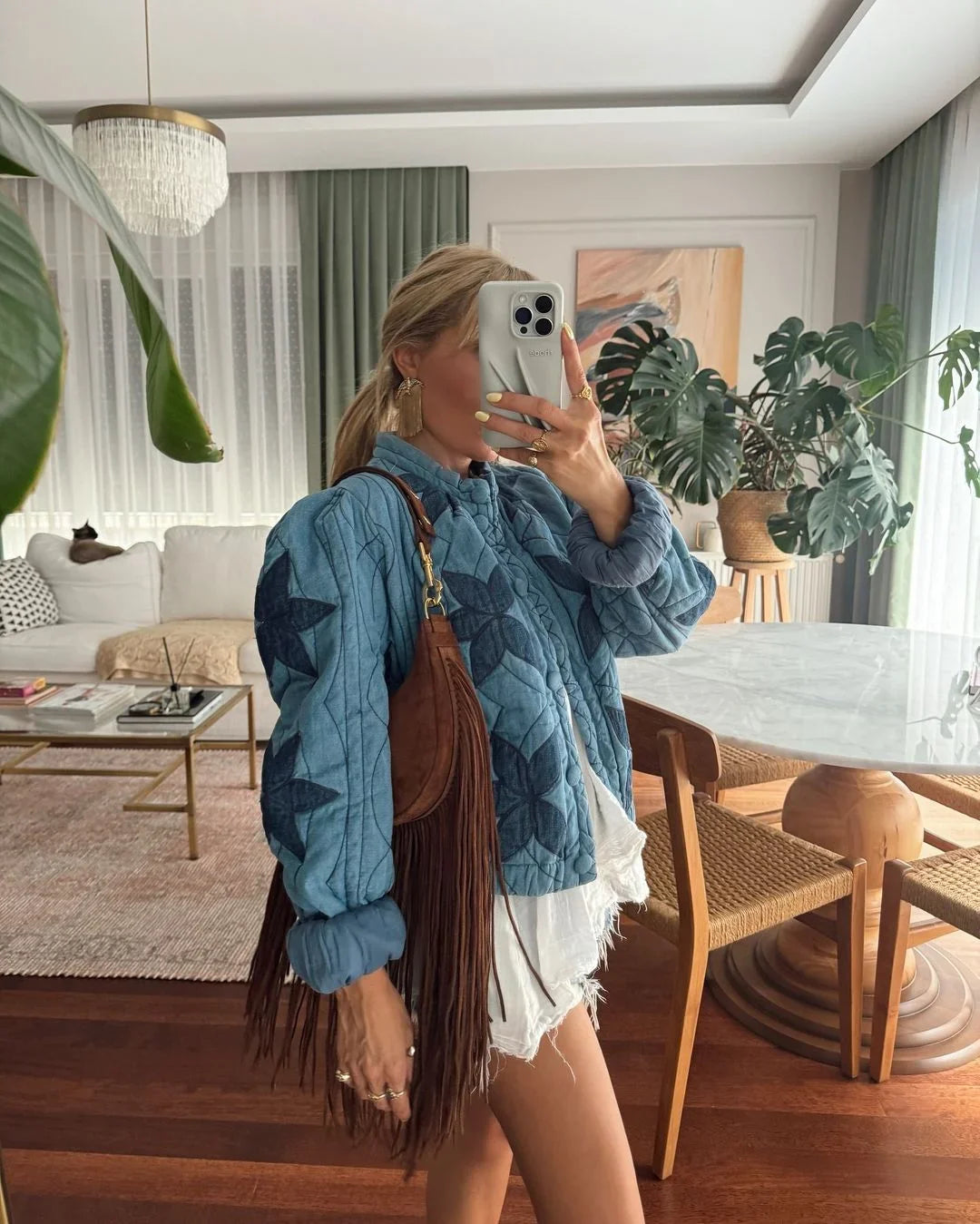 Autumn Winter Single Breasted Pocket Female Jacket Fashion Maple Leaf Women Padded Coat Chic New Lady Outerwear High Street