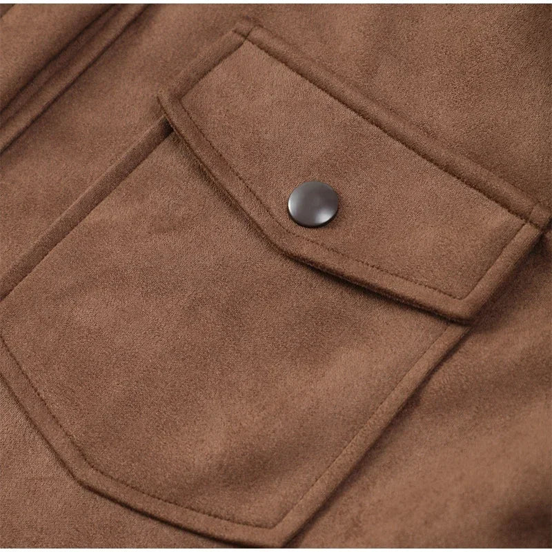 new Fall Women's Women's Jacket Personalized Street Brown Vintage Tassel Suede Jacket Woman fashions Casual Long Sleeve Y2K