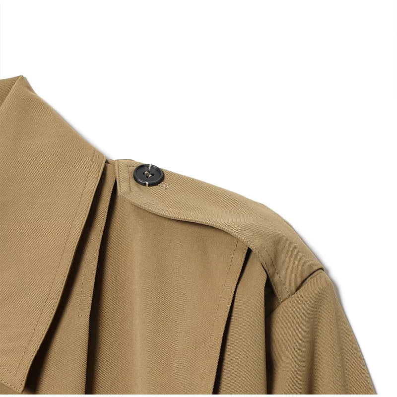 Lapel Single Breasted Loose Windbreaker Women Solid Oversized Jackets 2025 New Fashion Casual Autumn Chic High Street Outerwear