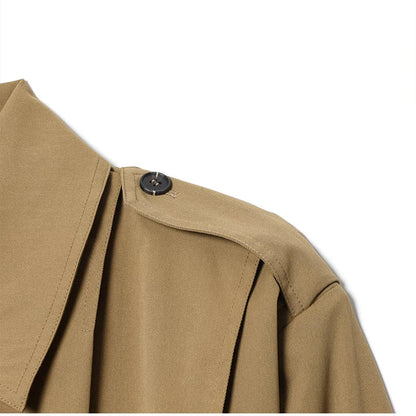 Lapel Single Breasted Loose Windbreaker Women Solid Oversized Jackets 2025 New Fashion Casual Autumn Chic High Street Outerwear