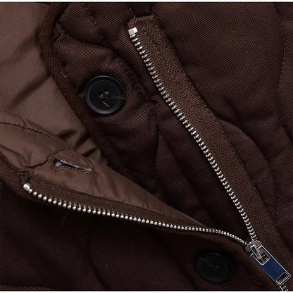 Casual Quilted Padded Jackets Women's Faionable Loose Round Neck Long Sleeve Zipper Cropped Length Outerwear Winter New