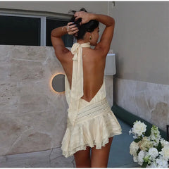 Halter Lace Short Dress