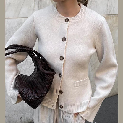 3 Colors Versatile Knits Autumn Loose Casual Basic Classic Women's Cardigan Pockets Tops Lady Fall Fashion Outerwear