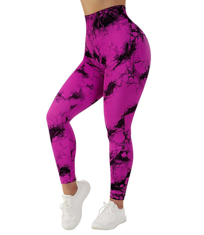 VibeMartini Yoga Leggings For Fitness Women Sport Tights Seamless Scrunch Butt Legging High Waist Sportswear Tie Dye Workout Tights Gym Pant