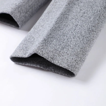 Elegant Single Breasted Woolen Women Coat Loose Lapel Long Sleeve Female Short Jacket Autumn Winter New Grey Lady Outwear