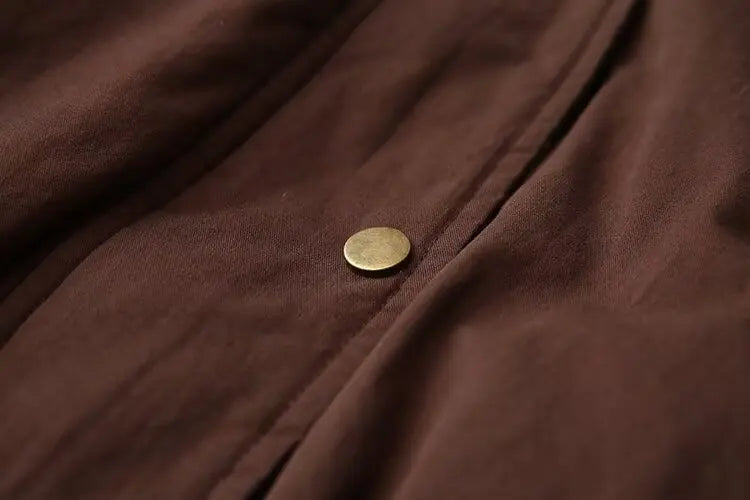 Casual Lapel Single Breasted Pocket Women's Bomber Jacket Vintage Long Sleeves Elastic Hem Loose Winter Coat 2024 Chic Outerwear