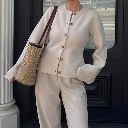 3 Colors Versatile Knits Autumn Loose Casual Basic Classic Women's Cardigan Pockets Tops Lady Fall Fashion Outerwear