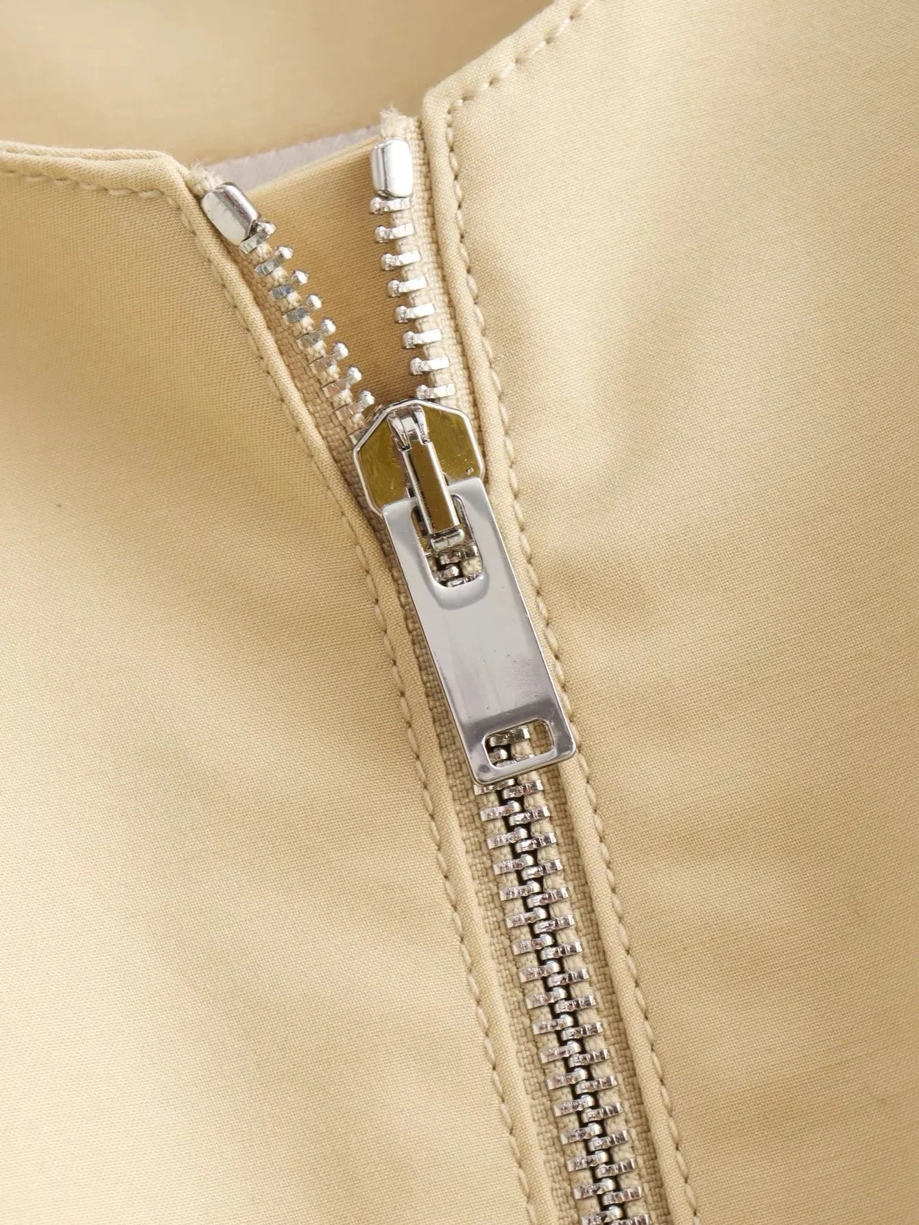 Padded Beige Waistcoat Folds Winter Sleeveless Vest Coat Turtleneck Pockets Zipper Autumn Thick Warm Parka Jacket