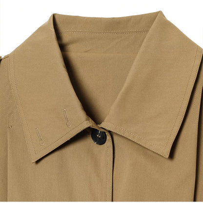 Lapel Single Breasted Loose Windbreaker Women Solid Oversized Jackets 2025 New Fashion Casual Autumn Chic High Street Outerwear