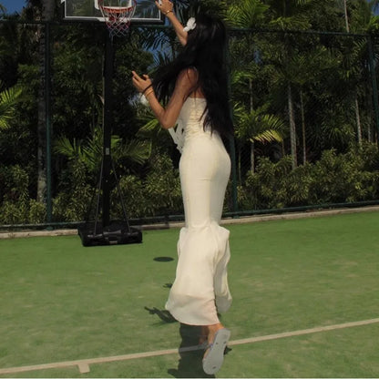 Apricot V-neck with Floral Dress Women Strapped Sleeveless Elegant Vintage Clothing Lady Streetwear Vestidos Bodycon