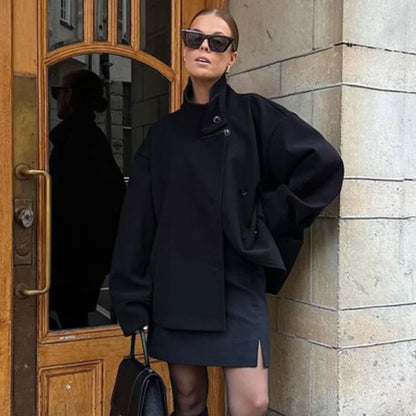 Stylish Versatile Jacket Stand-collar Women's Classic Casual Mature Elegant 2025 Autumn Coat Trend Edgy High-quality Street Wear