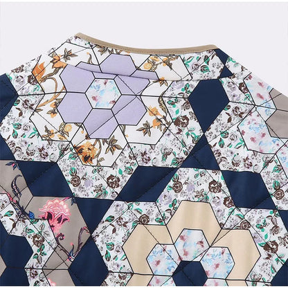 Casual Printed Women's Jacket Cardigan Winter Warm Vintage Women Coat V-neck Long Sleeve Jackets Bohemian Ladies Coats Outerwear