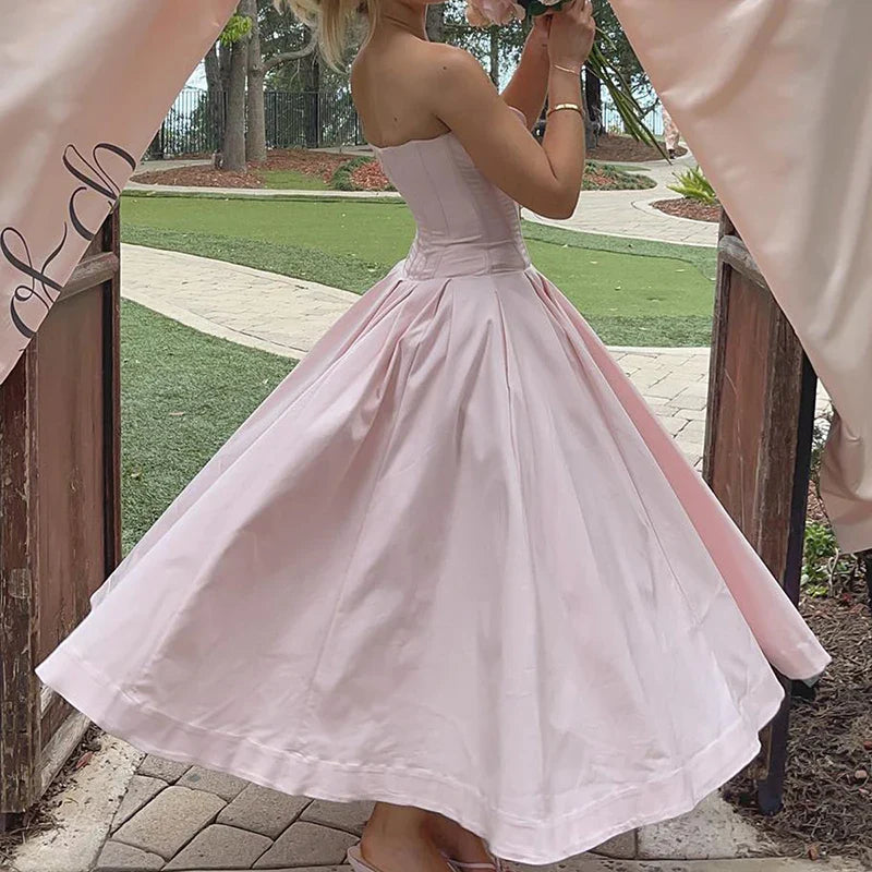 Elegant Multi Color Slim Long Dresses Ladies Sexy V Neck Wrap Chest Waist Party Dress Fashion Hollow Off Shoulder Pleated Dress