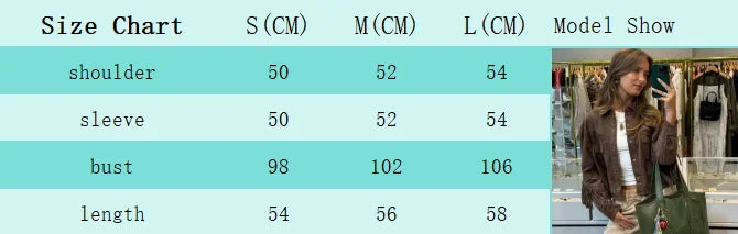 new Fall Women's Women's Jacket Personalized Street Brown Vintage Tassel Suede Jacket Woman fashions Casual Long Sleeve Y2K