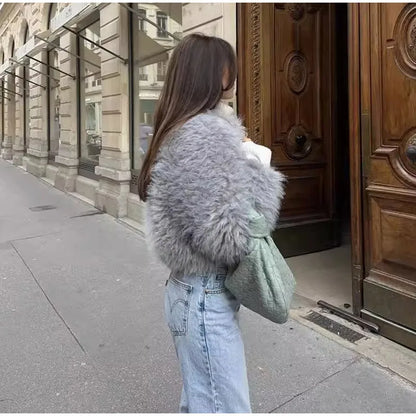 Faux Fur Jackets Women Casual Loose Warm Soft Cardigan Coats Female 2024 Winter Fashion Solid Long Sleeves Outwears Lady