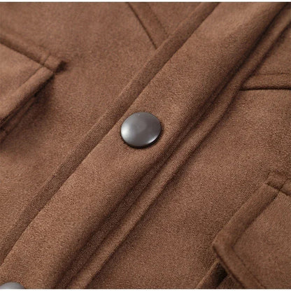 new Fall Women's Women's Jacket Personalized Street Brown Vintage Tassel Suede Jacket Woman fashions Casual Long Sleeve Y2K