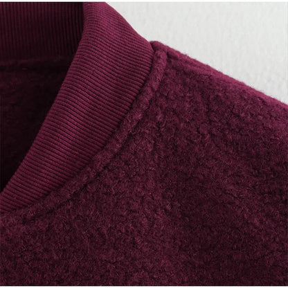 Casual Zipper Long Sleeve O-neck Coat for Women Spring New Solid Loose Female Jacket Vintage Ladies Outwear Top High Street