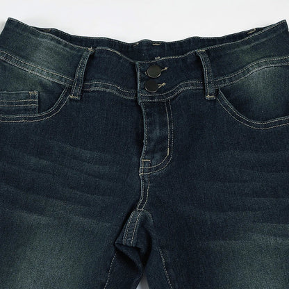 Women Low Waisted Flare Jeans Y2K Streetwear Vintage Casual Fashion Denim Trousers Spring Basic Slim Pants Outfits
