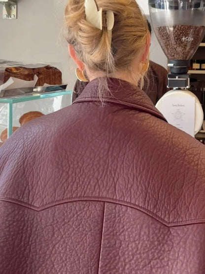 Chic New Lapel Solid Color Women's Jacket Casual Pocket Long Sleeved Single Breasted Coat Autumn Versatile High Streetwear