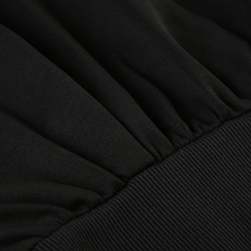 Y2K Fur Trim Hoodie Cardigan Women Basic Black Slim Cropped Jacket 90s Vintage Winter Zipper Coat Harajuku Streetwear