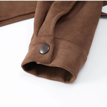 new Fall Women's Women's Jacket Personalized Street Brown Vintage Tassel Suede Jacket Woman fashions Casual Long Sleeve Y2K