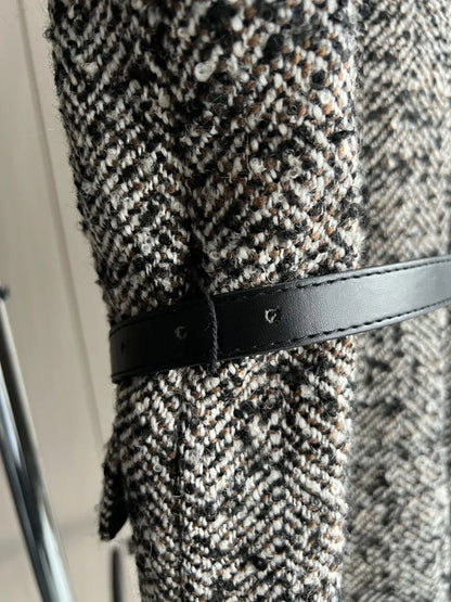 Autumn/Winter New women's ZW series with belt tweed loose version of waist waist suit jacket 3736247