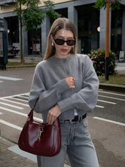 Solid Cropped Cardigan Sweater Women Autumn Long Sleeve O Neck Single Breasted Jumpers New Casual Fashion Knitted Outerwear