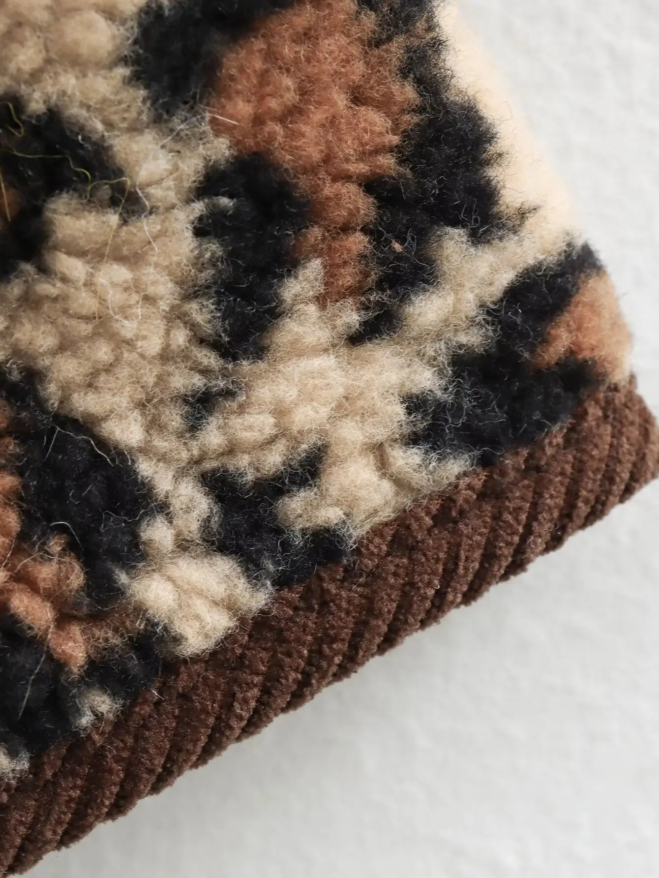 Women Fashion Jacket Winter Casual Ladies Commuter Leopard-print Lamb Wool Solid Jacket For Women's Outwears