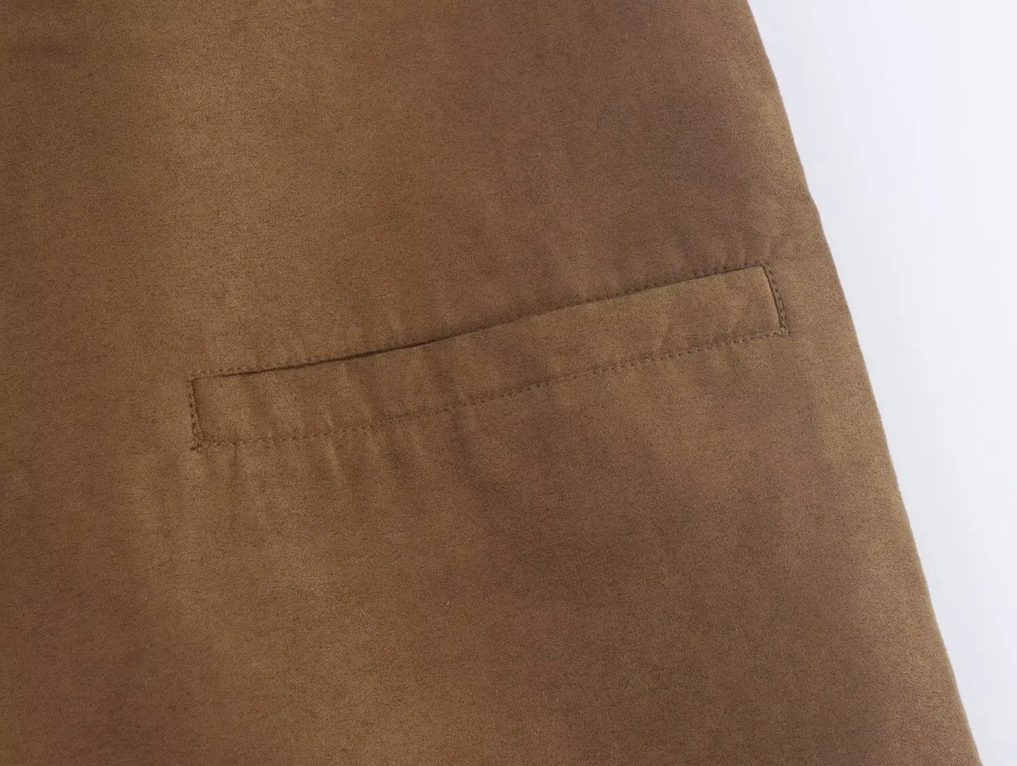 Turn Down Collar Brown Autumn Jacket for Women Casual Single Breasted Long Coat Jacket Female Winter Jacket Back Slit