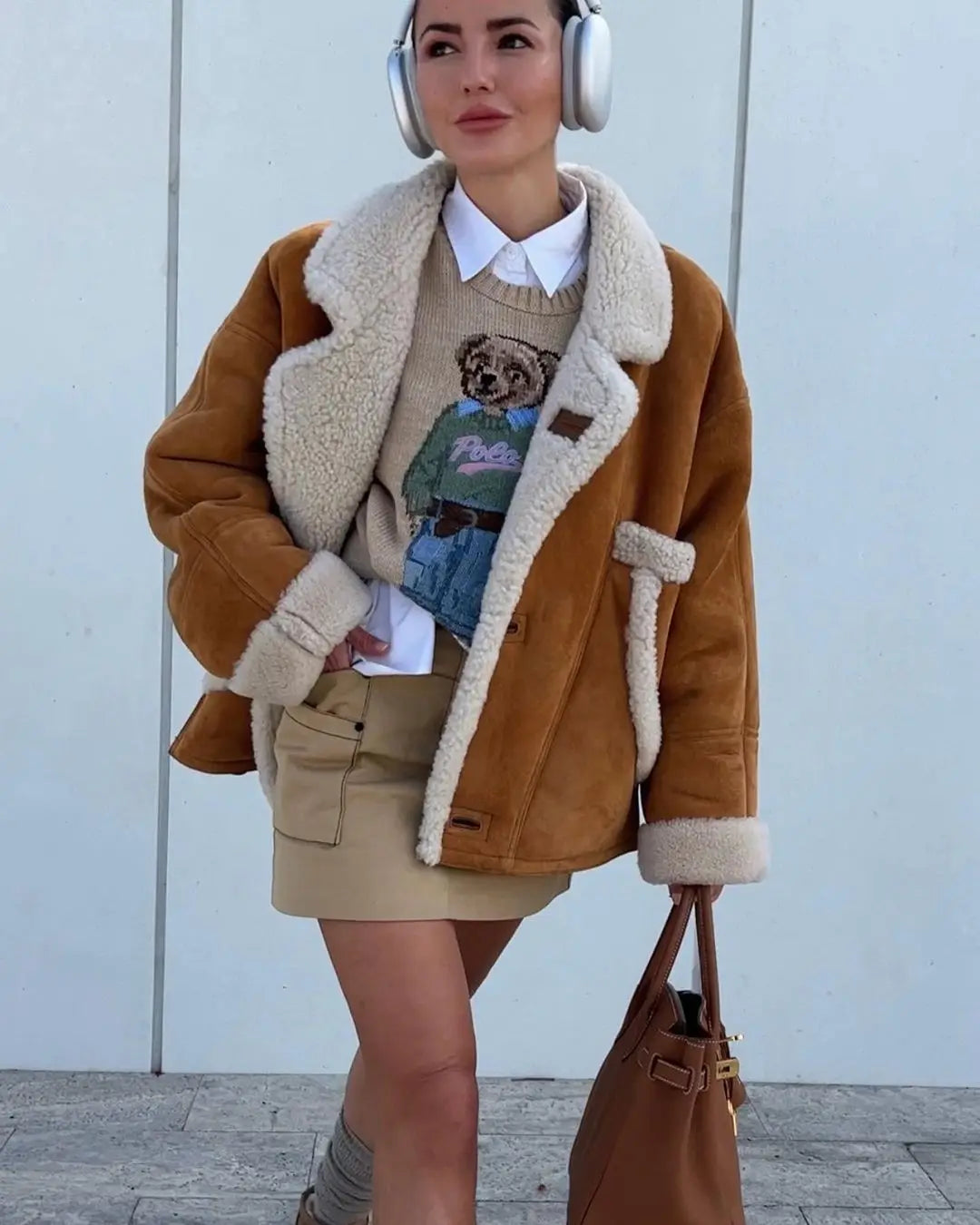 Fashion Lamb Woolen Spliced Warm Coat For Women Vintage Side Buttons Lapel Full Sleeve Jackets Lady Autumn Winter Thick Outwear