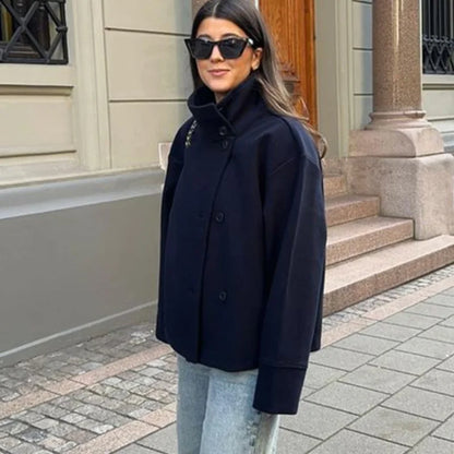 Stylish Versatile Jacket Stand-collar Women's Classic Casual Mature Elegant 2025 Autumn Coat Trend Edgy High-quality Street Wear