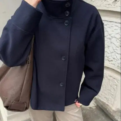 Stylish Versatile Jacket Stand-collar Women's Classic Casual Mature Elegant 2025 Autumn Coat Trend Edgy High-quality Street Wear