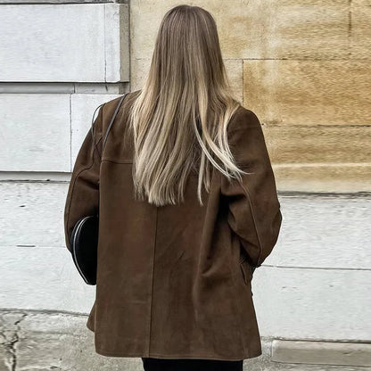 Fashion Turn Down Collar Suit Jacket for Women Casual Long Sleeve Single Breasted Female Coats Autumn Office Ladies Suits