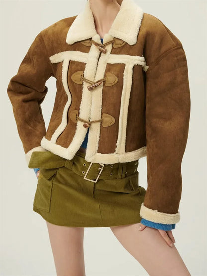 Vintage Women Jacket 2024 Ladies Wool Warm Casual Long Sleeves Thick Ropa De Mujer Knitted Jacket For Women's Clothes