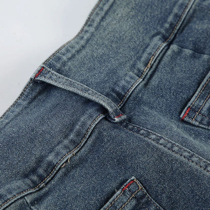 Y2K Low Waist Flare Jeans Vintage High Street Casual Denim Trousers Korean Fashion Slim Lady Trumpet Pants Spring