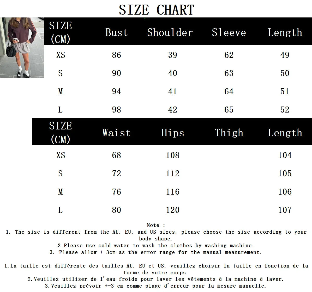 New Vintage Solid Color Jacket Women 2025 Spring Long Sleeve Zipper Outerwear+Elastic Waist Wide Pants Striped Two-piece Sets