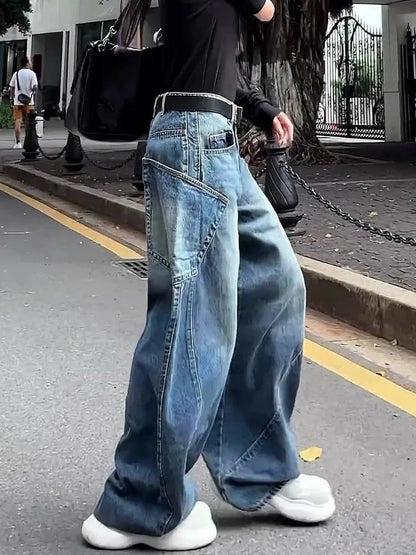 2000s Clothes Y2k Workwear Baggy Jeans Women Winter Wide Leg Trendy Hip Hop Grunge Jorts Female Korean Vintage Denim Trousers